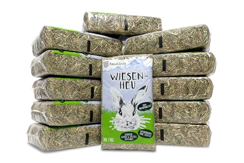 12 kg Wiesenheu in handlichen 1 kg Beuteln (12kg) - Futter und Einstreu für Kleintiere