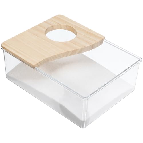 BELLIFFY Acryl Sandbad Box 20X15X8Cm Transparent Hamsterbadewanne Mit Glatten Kanten Für Kleine Haustiere Wie Hamster Rennmaus Meerschweinchen Chinchilla Sandbad Und Badeplatz