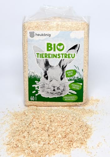 Bio-Holzstreu 360L (6x60L) für Kleintiere und Nager | 100% Natürlich, Hygienisch, Staubfrei, Geruchsbindend, Antibakteriell | Bio-Qualität | Aus Saugfähigen Weichholzflocken