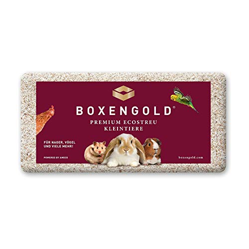 Boxengold Kleintiereinstreu Premium Ecostreu 20 kg – staubfrei, hypoallergen, geruchsbindend, nachhaltig, sparsam für Kleintiere