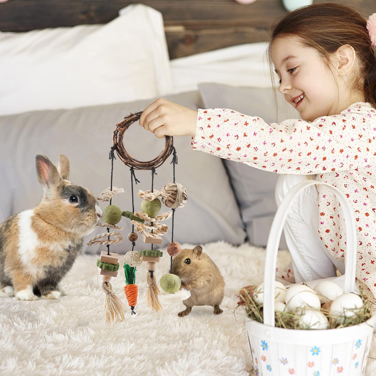 Spielzeug für Kaninchen Hamster Meerschweinchen bunt — Ansicht 2