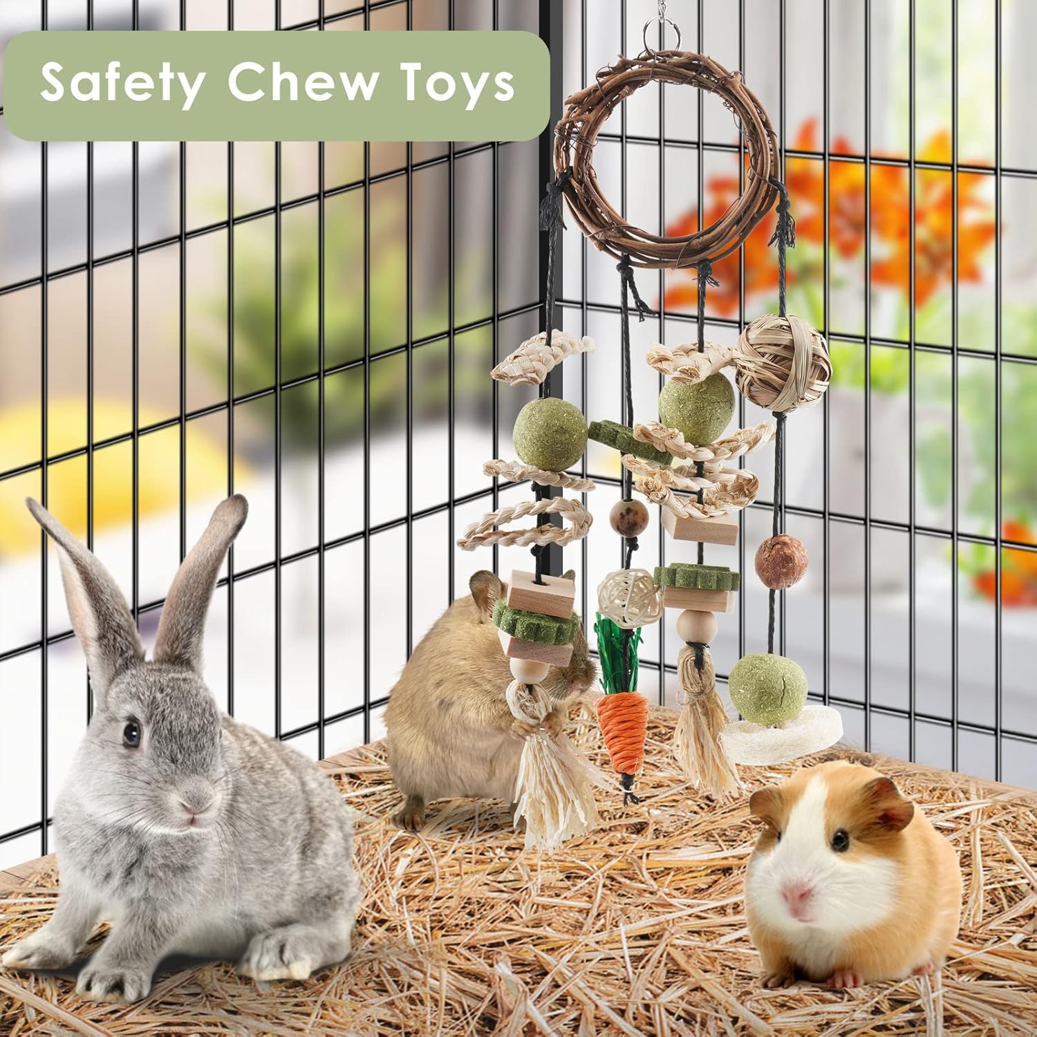 Spielzeug für Kaninchen Hamster Meerschweinchen bunt — Ansicht 3