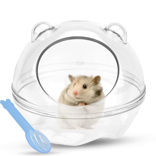 CavspkArt Hamster Sandbad, Transparente Kleintier Toilette mit Schaufel