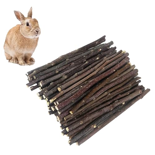 Cycayit Apfelholz Knabbersticks 300 g für Kaninchen Nager, Zahnpflege Snack