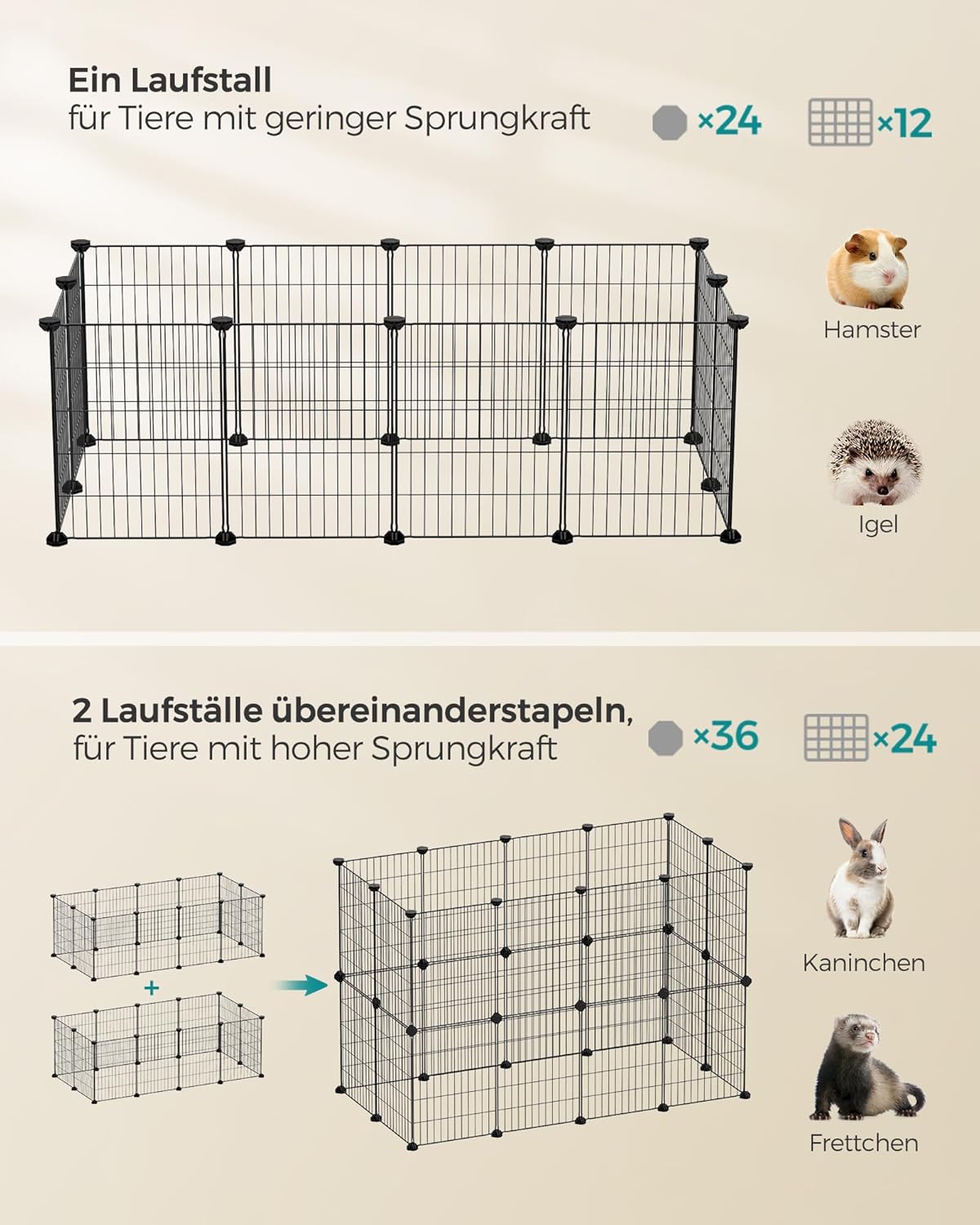 DIY-Freilaufgehege aus Metall für Kleintiere — Ansicht 3