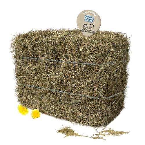 Gebrüder Goller - 15 kg Heuballen für Kaninchen, Meerschweinchen, Hamster und Hasen - Wiesenheu als Kleintierheu und Deko - Direkt aus Bayern