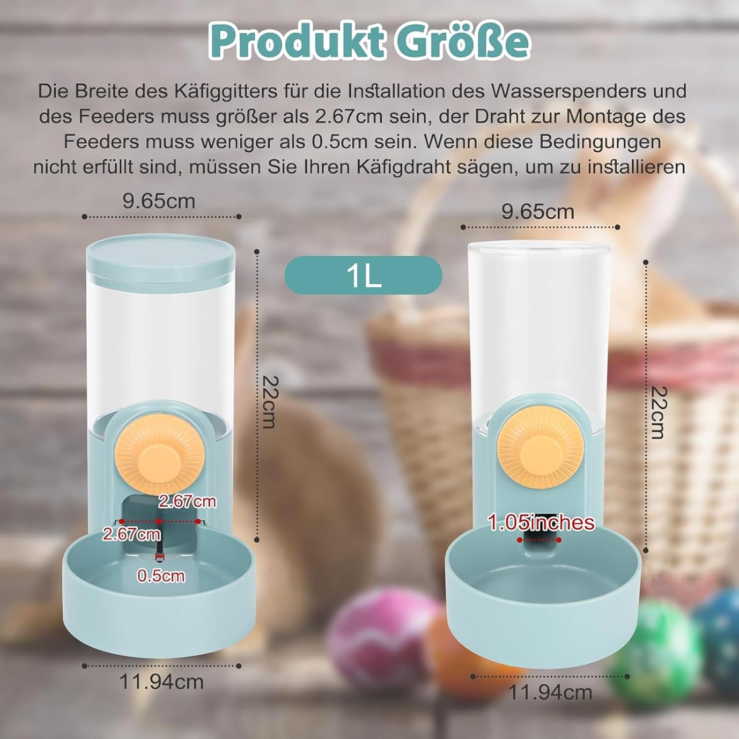 Hängende Wasserflasche für Meerschweinchen und Kaninchen — Ansicht 3