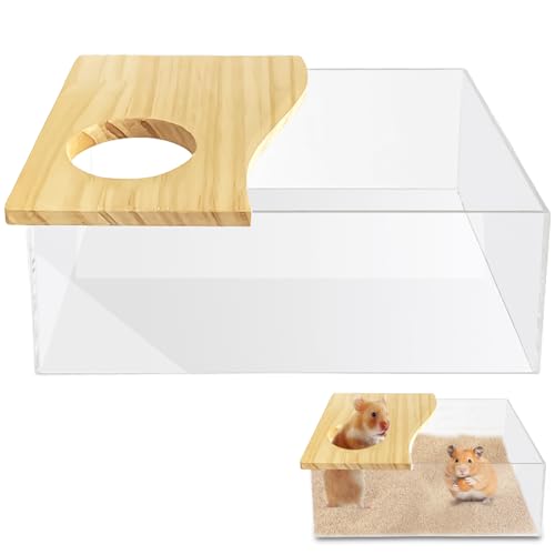 Haustier Hamster Badezimmer, Hamster Toilette, Sandbad Blühende Ratte, Sandbad Container Toilette Transparente Acryl Lemminge Badebox, Abnehmbarer Meerschweinchen Sand Badezimmer für Mäuse Lemminge