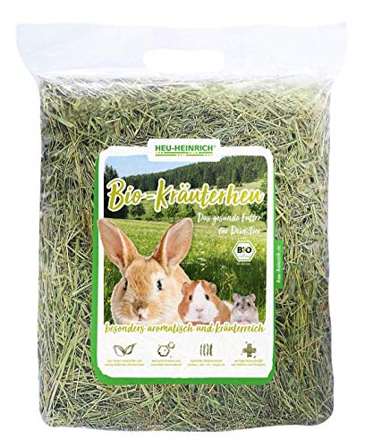 Heu-Heinrich® 4 x 1kg Bio - Bergwiesen - Kräuterheu aus dem Naturpark Thüringer Wald für Kaninchen Meerschweinchen Nager