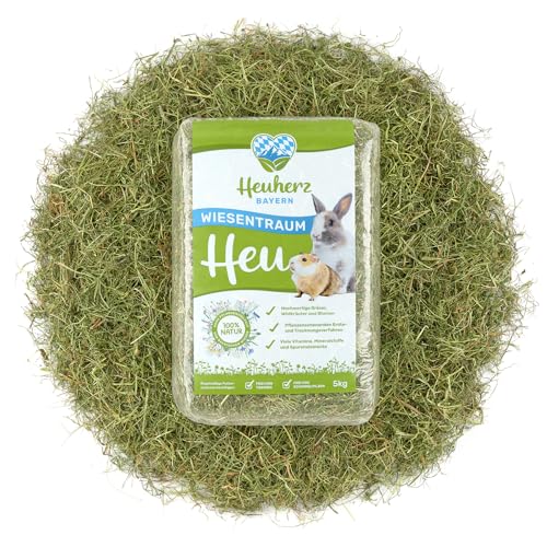Heuherz Bayern Wiesenheu Bio 2X 5 kg – Premium Heu für Kaninchen, Meerschweinchen & Nager – schonend getrocknet, staubarm & nährstoffreich – 100% naturbelassen, nachhaltig & ohne Zusatzstoffe