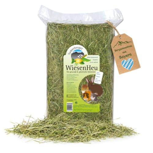 HEULAND Samerberger Wiesenheu 4 kg – staubarmes, luftgetrocknetes Heu für Kaninchen & Meerschweinchen – regionale Gräser- und Blütenmischung aus Bayern – handverpackt & ohne chemische Zusätze (1)