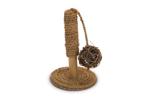 Karlie Kokosnussseil Pfahl, Nagerspielzeug, Kokosnuss/Holz, Natur, 10x10x16,5 cm