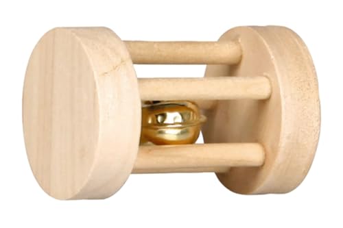 Karlie Rassel mit Glocke - Nagerspielzeug - Holz - Natur - 7x5x5 cm