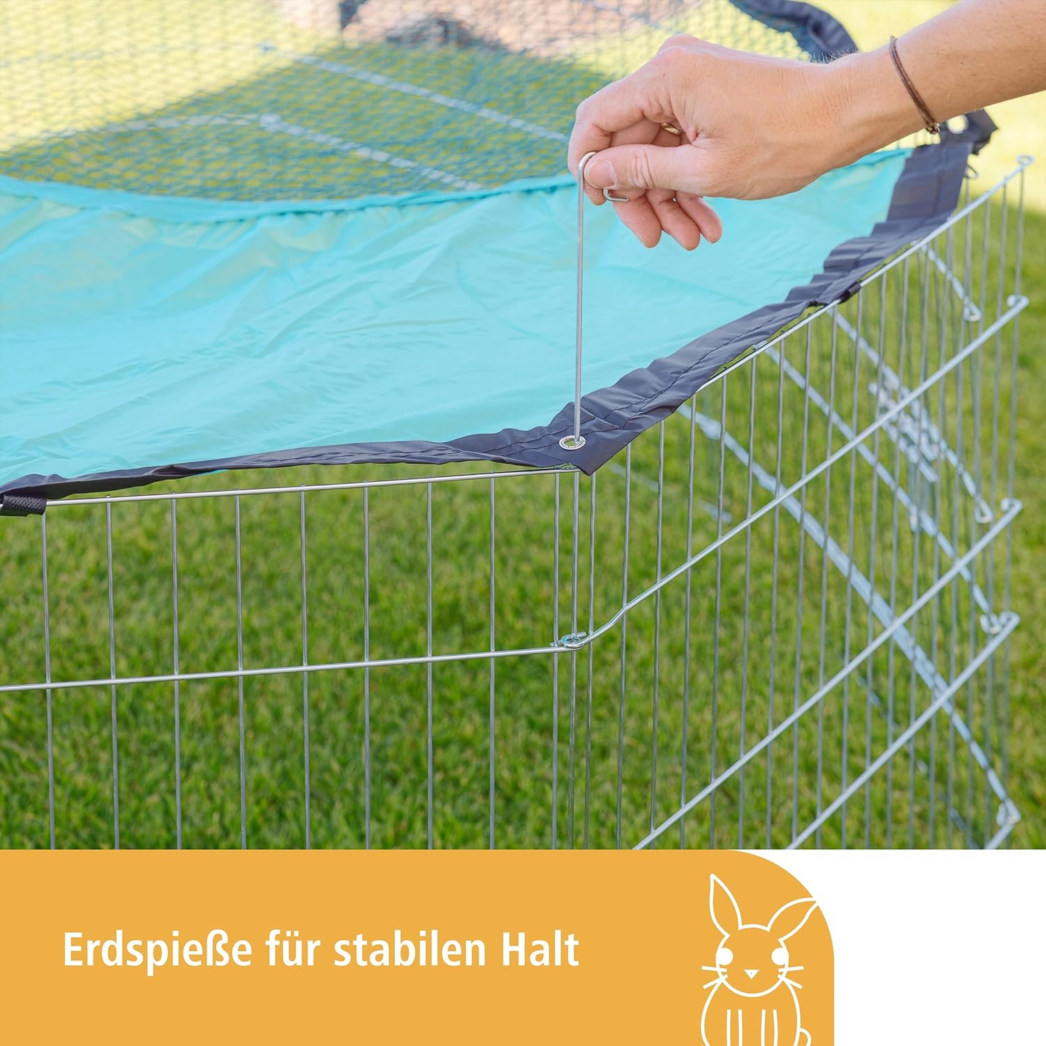 Robustes freigehege für haustiere mit sonnenschutz — Ansicht 3
