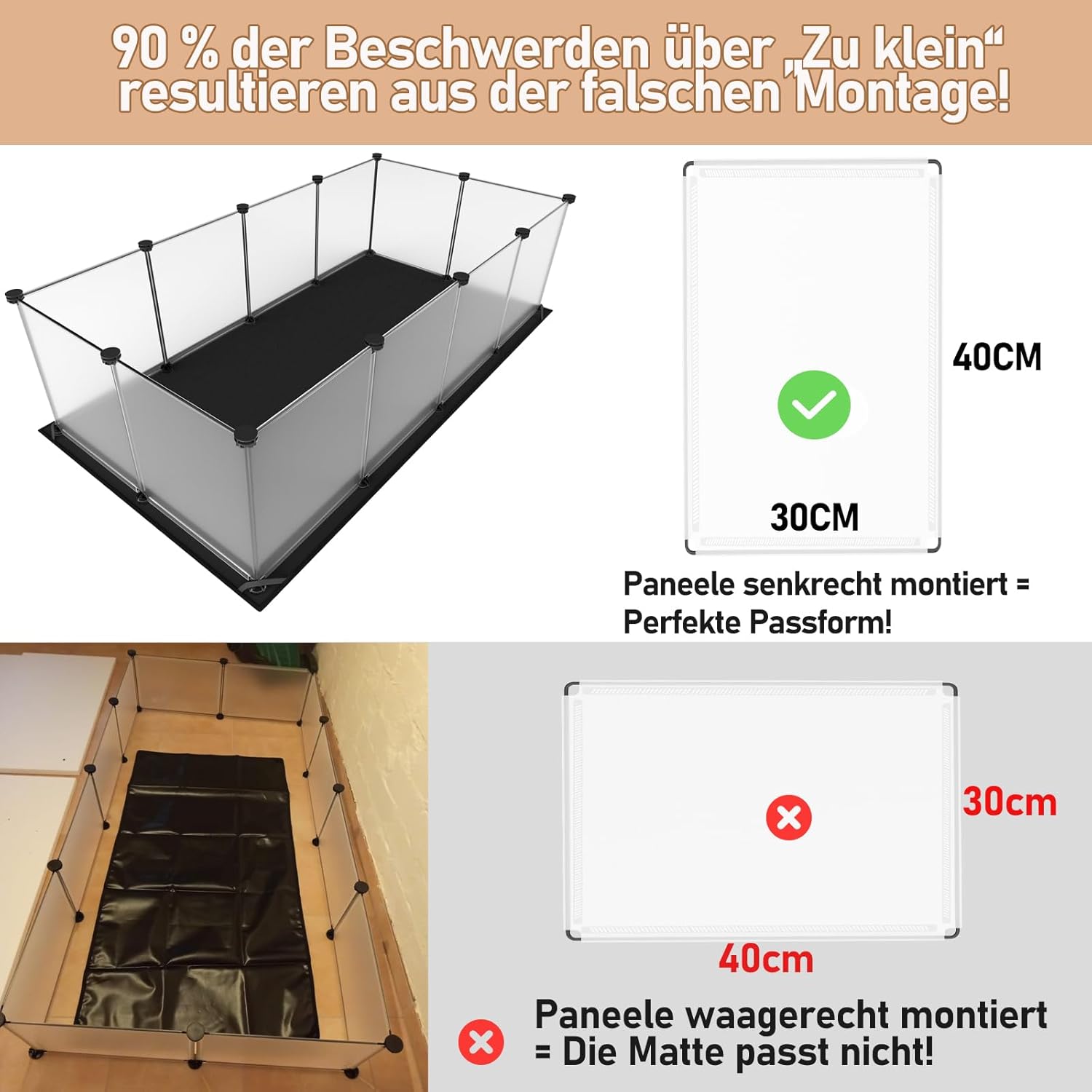 Vielseitiges Gehege für kleine Haustiere 122cm — Ansicht 2