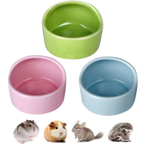 LATRAT 3 Stück Set Keramiknäpfe für Hamster, Näpfe für Hamster und Kleintiere, Futterzubehör für