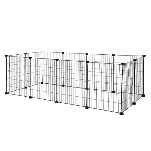 lionto Freigehege für Kaninchen & Kleintiere aus Metall, 144x74x46 cm