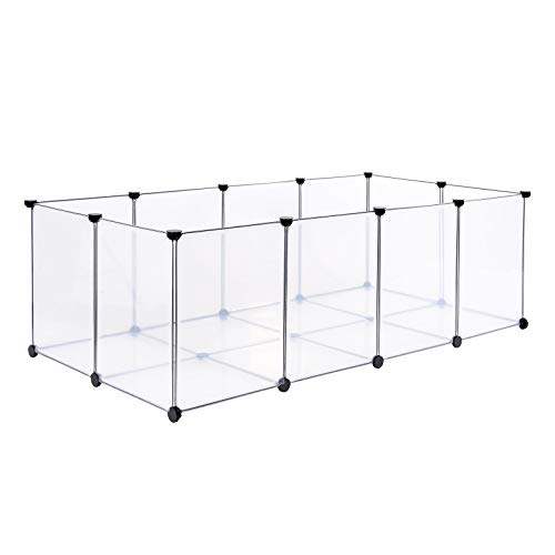 lionto Freigehege für Kaninchen & Kleintiere aus Kunststoff, 145x74x47 cm