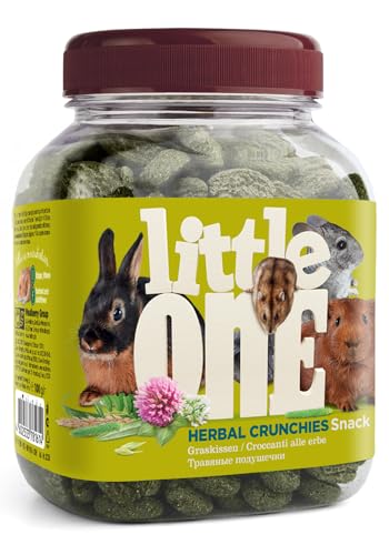 Little One Herbal Crunchies | 100 g | Ergänzungsfuttermittel für Zwergkaninchen, Meerschweinchen, Hamster & andere Nager | Zur Unterstützung der Zahnpflege | Aromatische Kräuter