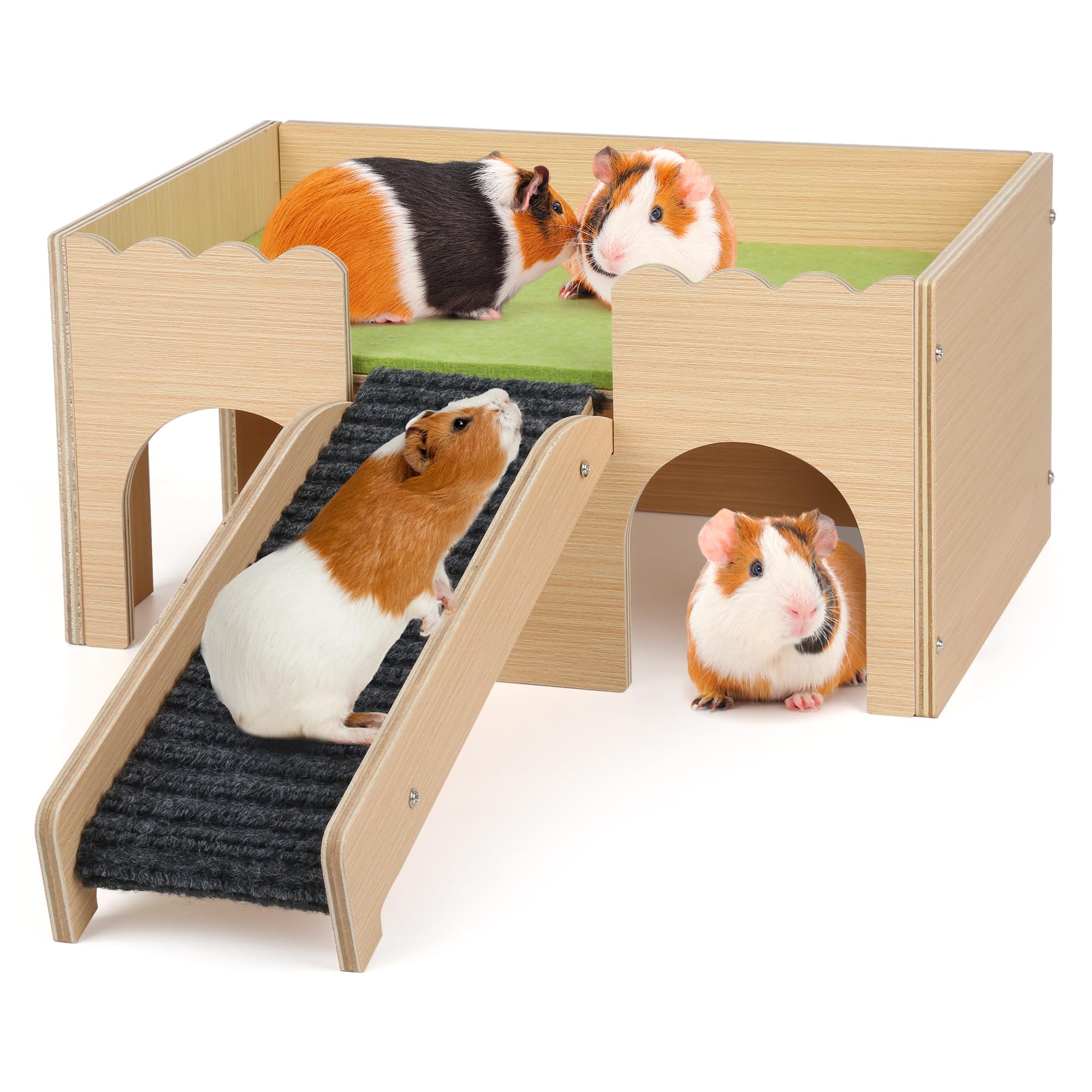 Versteck für meerschweinchen mit treppe grün