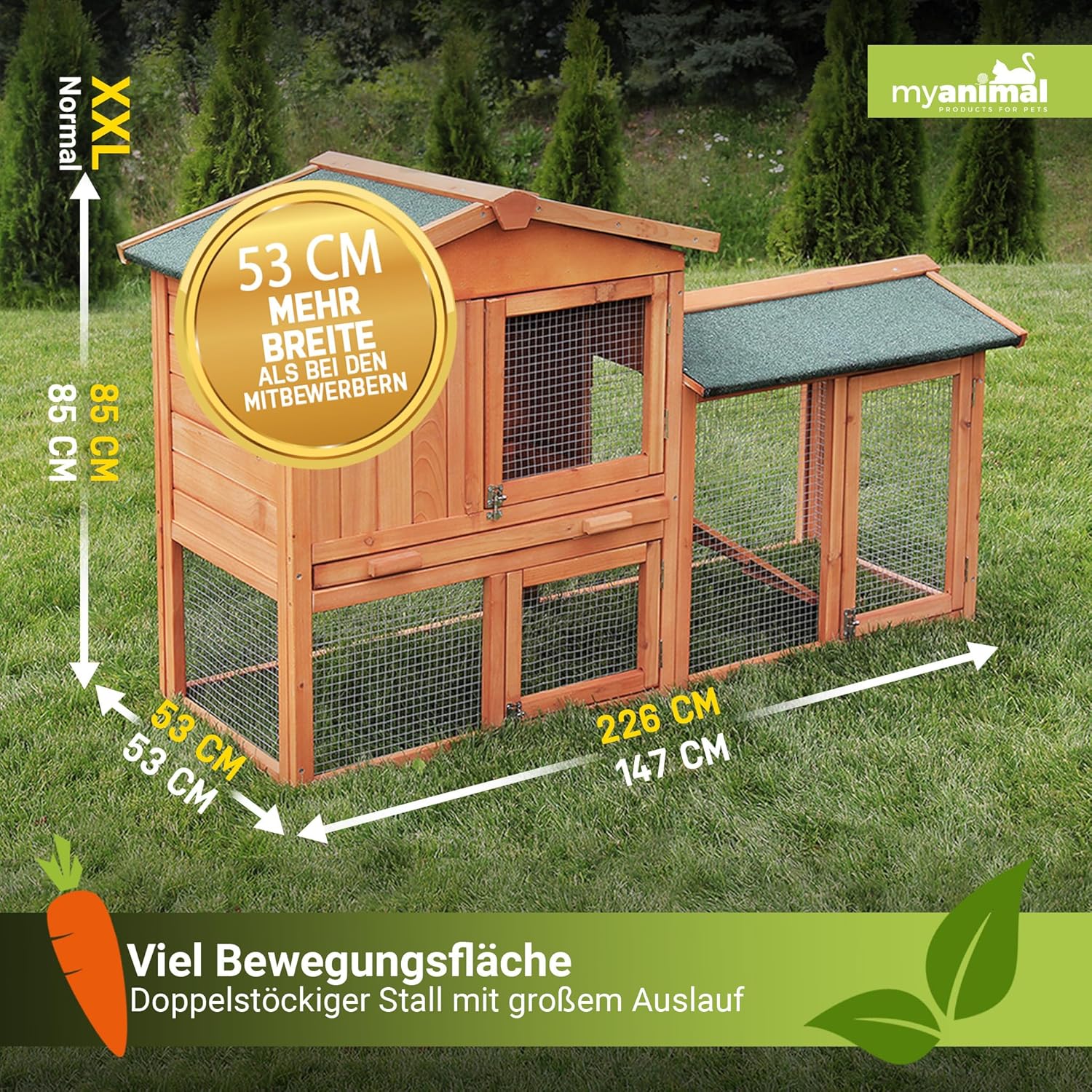 Miweba MyAnimal Kaninchenstall wetterfest braun — Ansicht 3