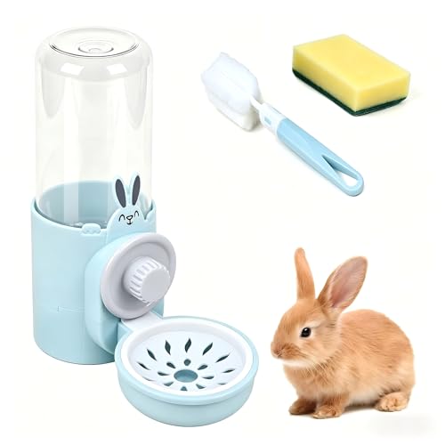 msymsyu Wasserspender Kaninchen 500ml, 1er Hängend Kaninchentränke Blau