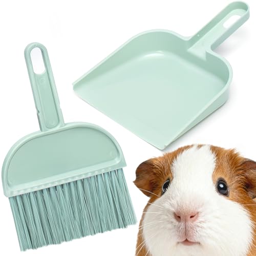 Mygeromon Meerschweinchen Käfig Bürste Mini Kehrschaufel und Besen Set für Kaninchen/Hamster/Kleintiere Zubehör