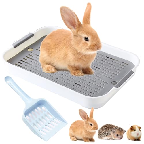 Noaxylic Kaninchentoilette mit Schaufel 27 x 18,5 x 4 cm Kaninchen Toilette