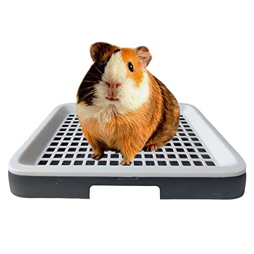 Oncpcare Meerschweinchenklo Pfanne mit Rost, Ratten-Klo für Käfig, Toilette, Ecktöpfchen, KOT-Trainer für Tiere, Chinchilla-Käfig-Zubehör
