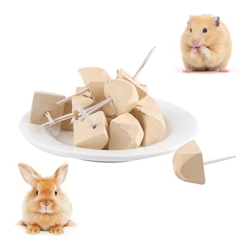 PHYNDR Nagerstein Hamster Kaninchen Knabberstein Zahnpflege Stein, Kleintier Spielzeug Käfig Zubehör Nager Kaustein für Hamster Meerschweinchen Hasen Zahnpflege natürlich