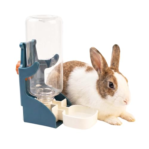 Psxixjsm Automatischer Wasserspender für Kaninchen, 500 ml hängende Haustiertrinkflasche, auslaufsichere Wasserstation für kleine Haustierkäfige