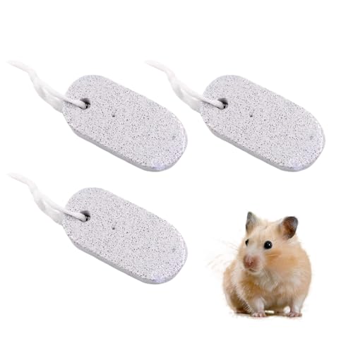 RhiVrillion 3er Pack Nagesteine für Haustiere - Natürlicher Mineralstein zur Zahnpflege für Kaninchen, Hamster, Chinchillas