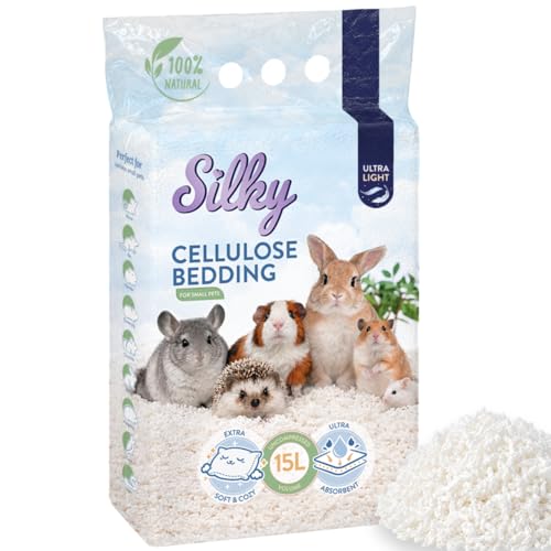 SILKY Hamster-Einstreu aus Nagetierspänen, 15 l, weiche Zellulosespäne