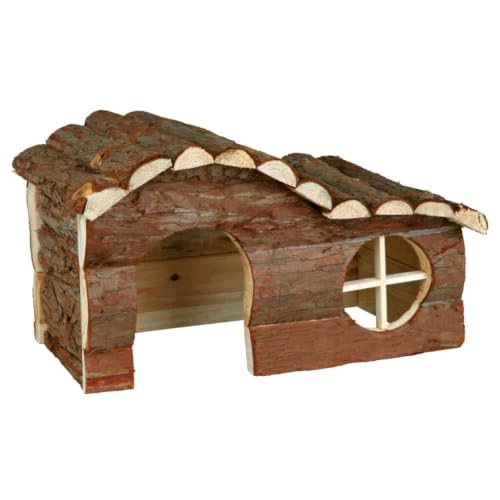 TRIXIE 62052 Haus Hanna, Meerschweinchen, Rindenholz/geflammt, 31 × 19 × 19 cm