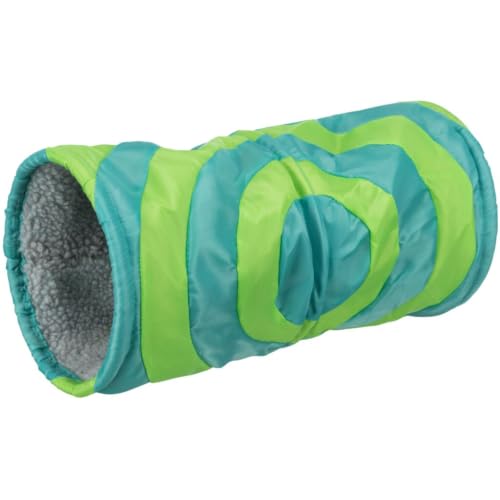 Trixie 6284 Kuscheltunnel für Kleintiere, ø 15 × 35 cm, grau/grün