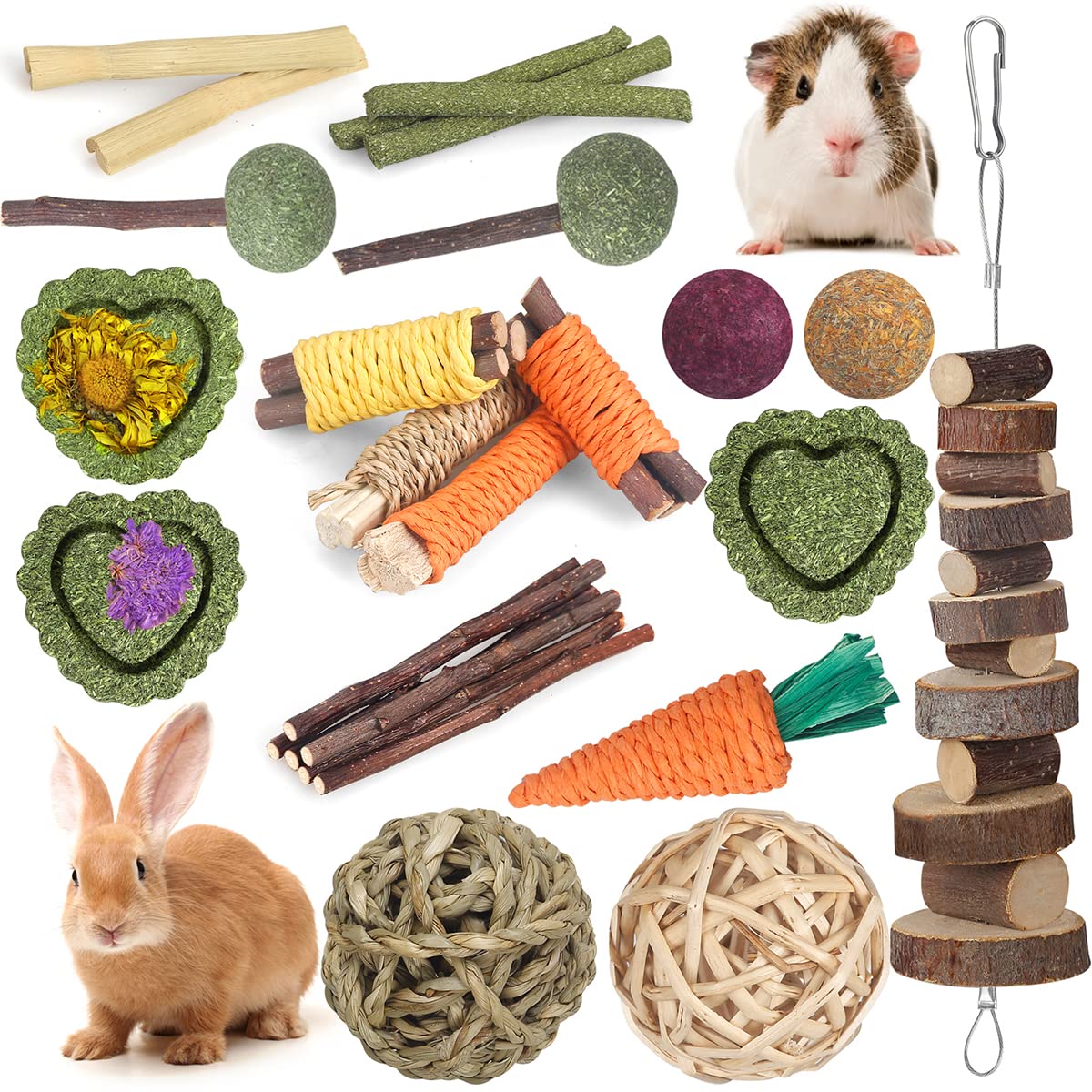 Zahnpflege-Set für Nager aus Naturholz
